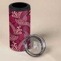 Sweet Pink Monstera 4 in 1 Can Cooler Tumbler Polynesian Tribal Pattern - Polynesian Pride
