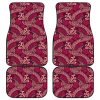 Sweet Pink Monstera Car Mats Polynesian Tribal Pattern - Polynesian Pride