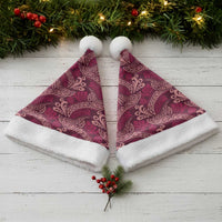 Sweet Pink Monstera Christmas Santa Hat Polynesian Tribal Pattern - Polynesian Pride