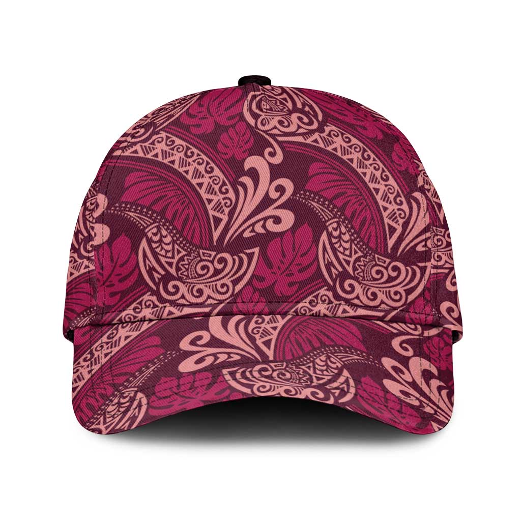 Sweet Pink Monstera Classic Cap Polynesian Tribal Pattern - Polynesian Pride