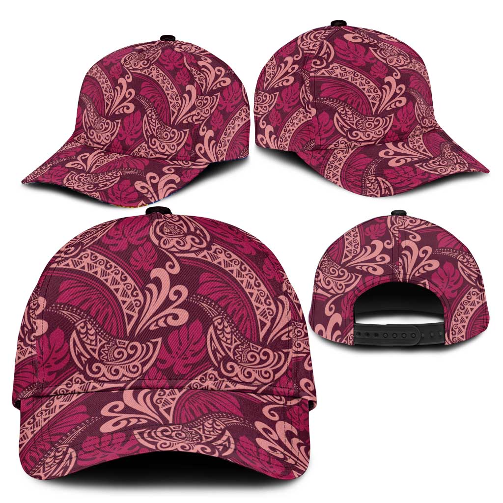 Sweet Pink Monstera Classic Cap Polynesian Tribal Pattern - Polynesian Pride