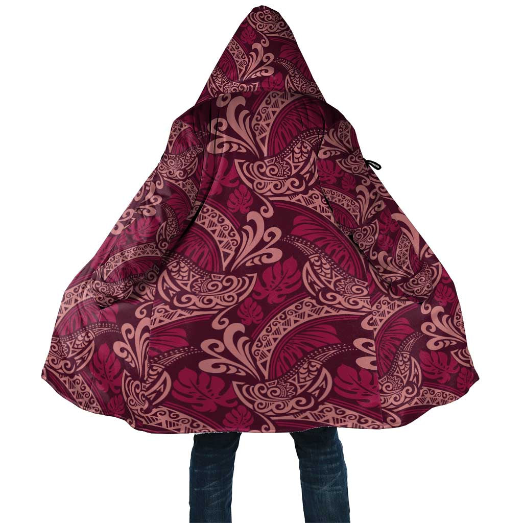 Sweet Pink Monstera Cloak Polynesian Tribal Pattern - Polynesian Pride