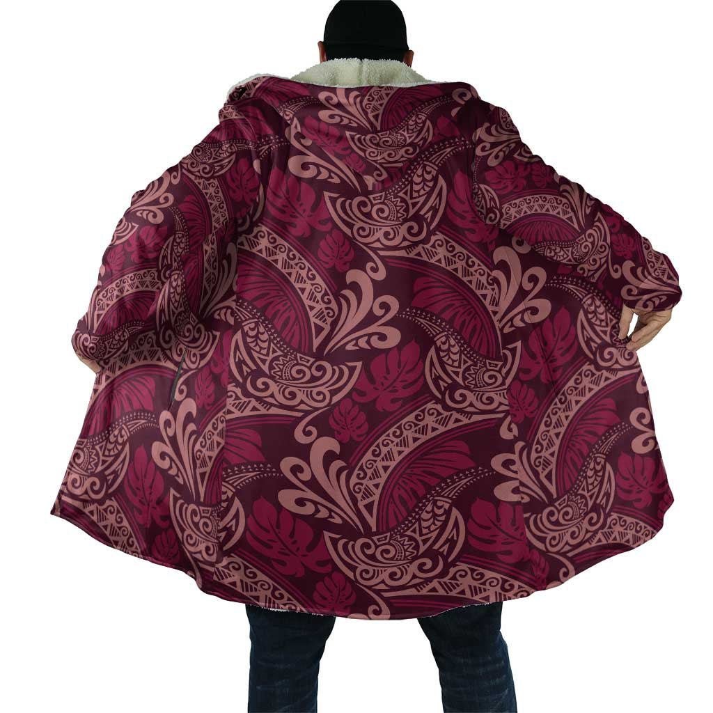 Sweet Pink Monstera Cloak Polynesian Tribal Pattern - Polynesian Pride