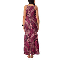 Sweet Pink Monstera Family Matching Tank Maxi Dress and Hawaiian Shirt Polynesian Tribal Pattern - Polynesian Pride