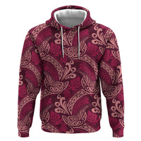Sweet Pink Monstera Hoodie Polynesian Tribal Pattern - Polynesian Pride