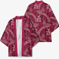 Sweet Pink Monstera Kimono Polynesian Tribal Pattern - Polynesian Pride