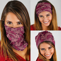 Sweet Pink Monstera Neck Gaiter Polynesian Tribal Pattern - Polynesian Pride