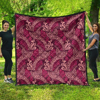 Sweet Pink Monstera Quilt Polynesian Tribal Pattern - Polynesian Pride