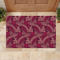 Sweet Pink Monstera Rubber Doormat Polynesian Tribal Pattern - Polynesian Pride