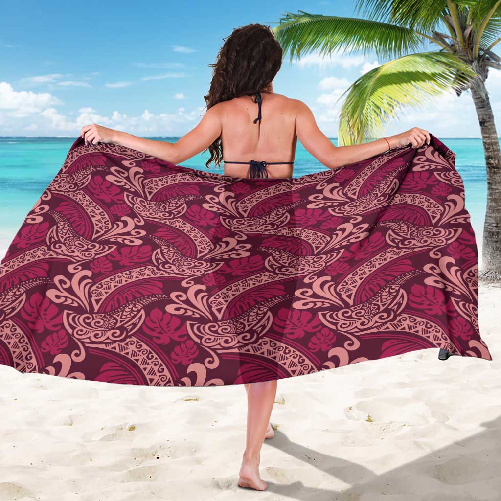 Sweet Pink Monstera Sarong Polynesian Tribal Pattern - Polynesian Pride