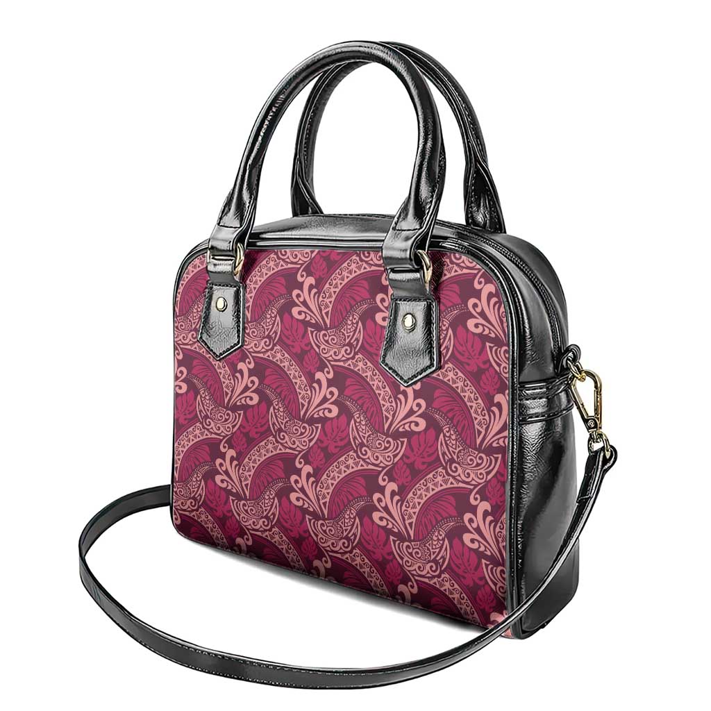 Sweet Pink Monstera Shoulder Handbag Polynesian Tribal Pattern - Polynesian Pride