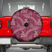 Sweet Pink Monstera Spare Tire Cover Polynesian Tribal Pattern - Polynesian Pride