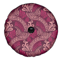 Sweet Pink Monstera Spare Tire Cover Polynesian Tribal Pattern - Polynesian Pride