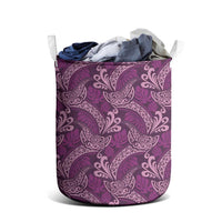 Royal Purple Monstera Laundry Basket Polynesian Tribal Pattern - Polynesian Pride