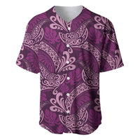 Royal Purple Monstera Baseball Jersey Polynesian Tribal Pattern - Polynesian Pride
