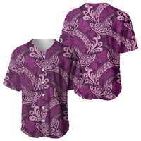 Royal Purple Monstera Baseball Jersey Polynesian Tribal Pattern - Polynesian Pride