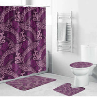 Royal Purple Monstera Bathroom Set Polynesian Tribal Pattern - Polynesian Pride