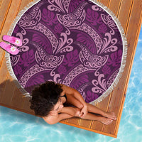 Royal Purple Monstera Beach Blanket Polynesian Tribal Pattern - Polynesian Pride
