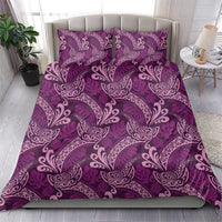 Royal Purple Monstera Bedding Set Polynesian Tribal Pattern - Polynesian Pride
