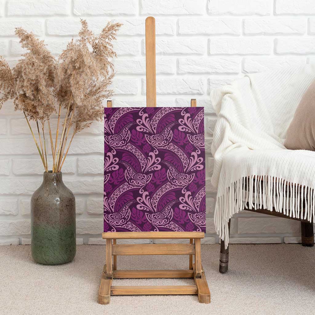 Royal Purple Monstera Canvas Wall Art Polynesian Tribal Pattern - Polynesian Pride