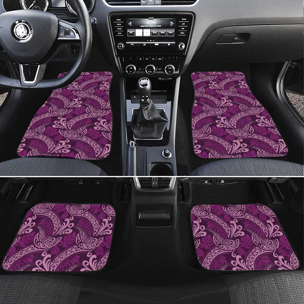 Royal Purple Monstera Car Mats Polynesian Tribal Pattern LT01 Set 4pcs Purple - Polynesian Pride
