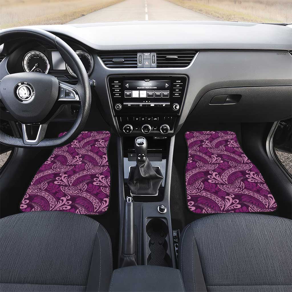Royal Purple Monstera Car Mats Polynesian Tribal Pattern - Polynesian Pride