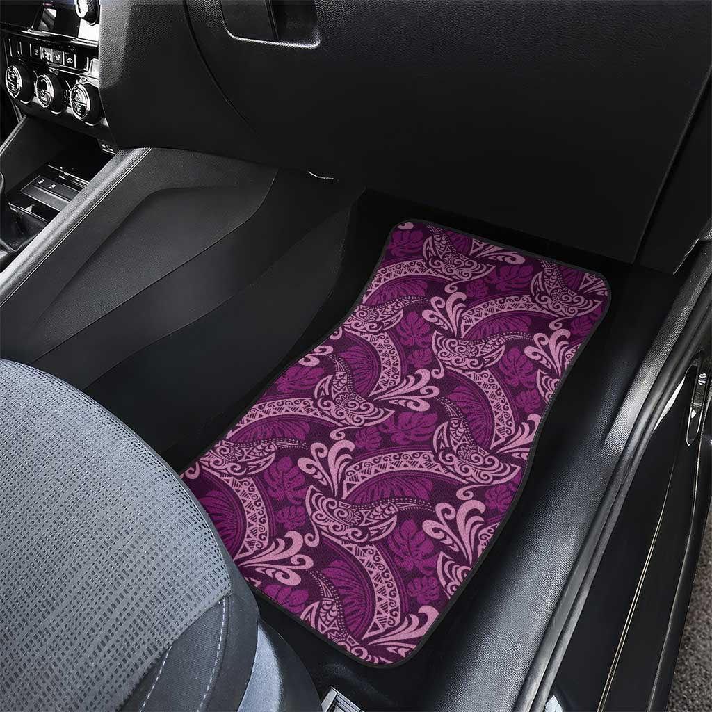 Royal Purple Monstera Car Mats Polynesian Tribal Pattern - Polynesian Pride