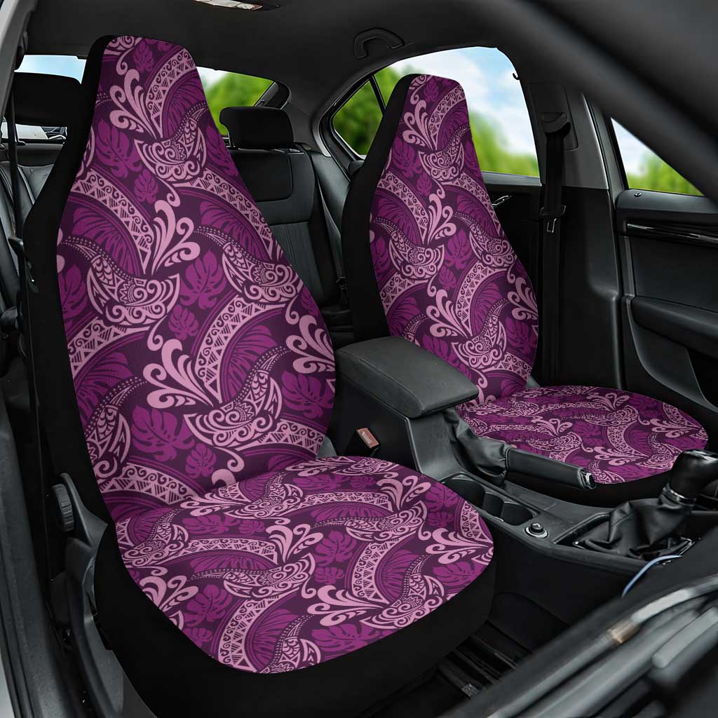 Royal Purple Monstera Car Seat Cover Polynesian Tribal Pattern - Polynesian Pride