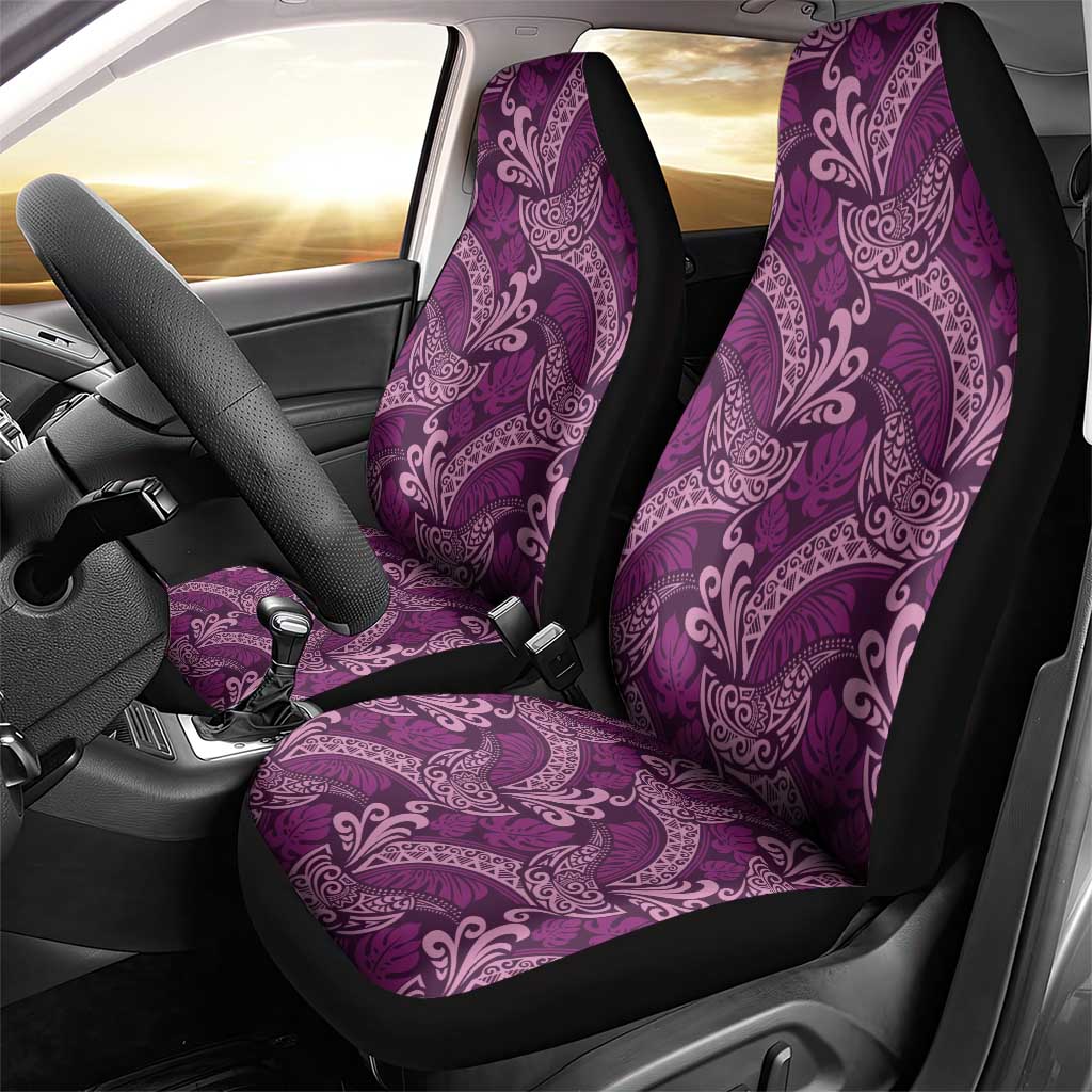 Royal Purple Monstera Car Seat Cover Polynesian Tribal Pattern - Polynesian Pride