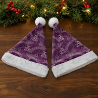 Royal Purple Monstera Christmas Santa Hat Polynesian Tribal Pattern - Polynesian Pride
