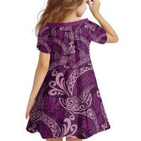 Royal Purple Monstera Family Matching Tank Maxi Dress and Hawaiian Shirt Polynesian Tribal Pattern - Polynesian Pride