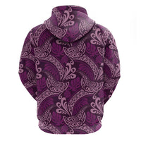 Royal Purple Monstera Hoodie Polynesian Tribal Pattern - Polynesian Pride