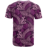 Royal Purple Monstera T Shirt Polynesian Tribal Pattern - Polynesian Pride