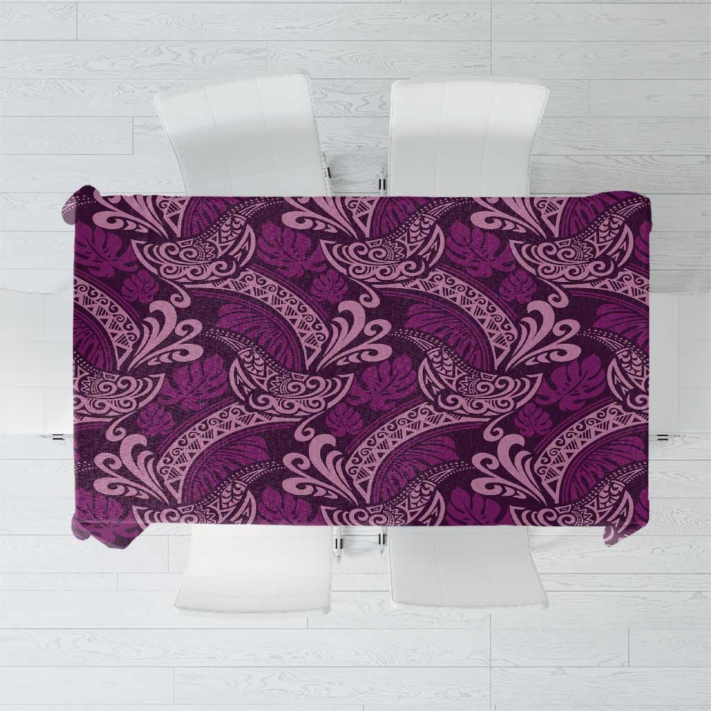 Royal Purple Monstera Tablecloth Polynesian Tribal Pattern LT01 Purple - Polynesian Pride