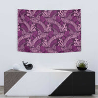 Royal Purple Monstera Tapestry Polynesian Tribal Pattern - Polynesian Pride