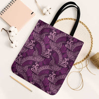Royal Purple Monstera Tote Bag Polynesian Tribal Pattern - Polynesian Pride