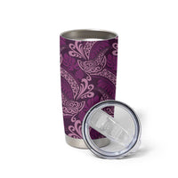 Royal Purple Monstera Tumbler Cup Polynesian Tribal Pattern - Polynesian Pride