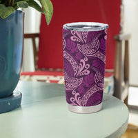 Royal Purple Monstera Tumbler Cup Polynesian Tribal Pattern - Polynesian Pride