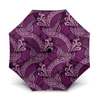 Royal Purple Monstera Umbrella Polynesian Tribal Pattern - Polynesian Pride