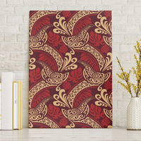 Luxury Red Monstera Canvas Wall Art Polynesian Tribal Pattern - Polynesian Pride