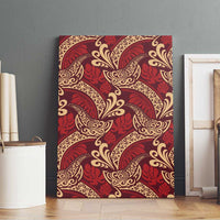 Luxury Red Monstera Canvas Wall Art Polynesian Tribal Pattern - Polynesian Pride