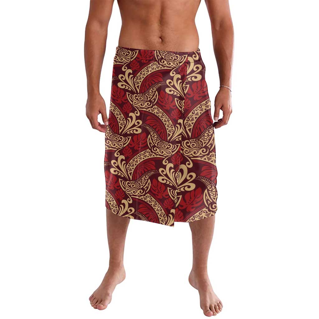 Luxury Red Monstera Lavalava Polynesian Tribal Pattern LT01 Red - Polynesian Pride