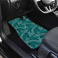 Teal Monstera Car Mats Polynesian Tribal Pattern - Polynesian Pride