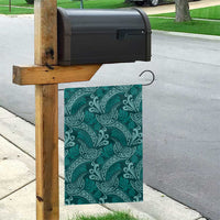 Teal Monstera Garden Flag Polynesian Tribal Pattern - Polynesian Pride