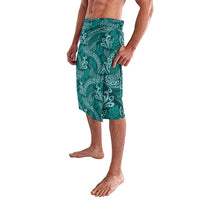 Teal Monstera Lavalava Polynesian Tribal Pattern - Polynesian Pride