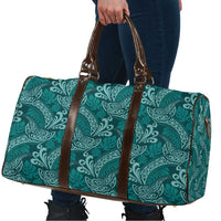 Teal Monstera Travel Bag Polynesian Tribal Pattern - Polynesian Pride