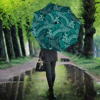 Teal Monstera Umbrella Polynesian Tribal Pattern - Polynesian Pride
