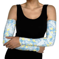 Anthurium Plumeria Lei Pastel Arm Sleeves Blue Hawaiian Splendid Palaka LT01 - Polynesian Pride
