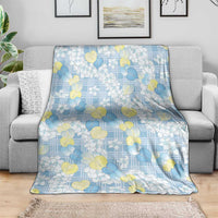 Anthurium Plumeria Lei Pastel Blanket Blue Hawaiian Splendid Palaka