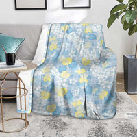 Anthurium Plumeria Lei Pastel Blanket Blue Hawaiian Splendid Palaka
